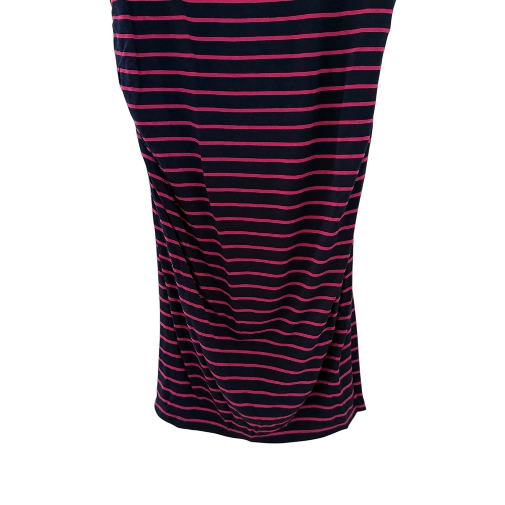 Liz Lange Maternity Dress Navy & Magenta Striped Women's Size XS Body Con Jersey - Picture 3 of 9